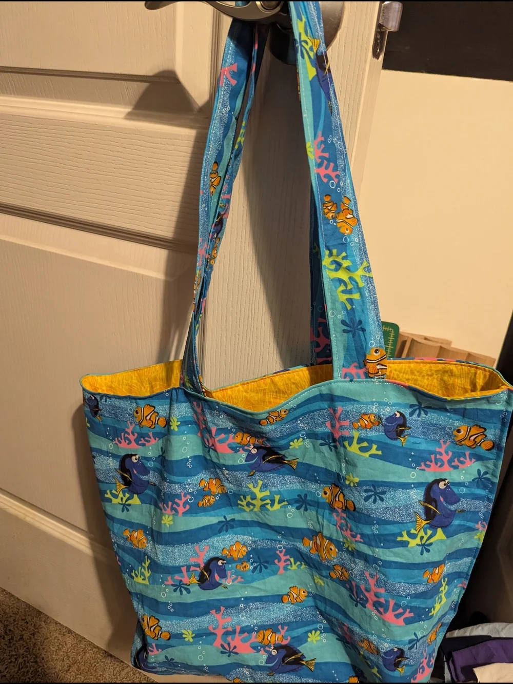 Nemo Blue Ocean Friends Kids Tote Bag - Yellow Lining
